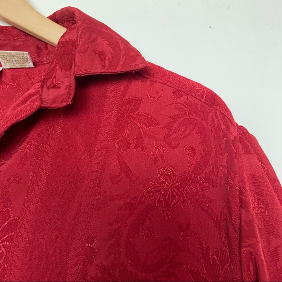 Vintage Victoria’s Secret Red Paisley Sleep Shirt Women’s Size Small - Picture 6 of 9